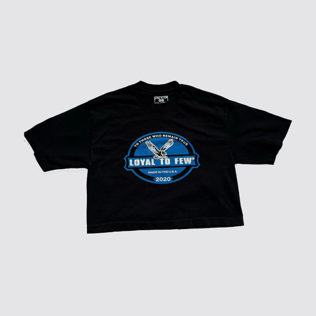 Cotton Oversized Crop with Remain True (Black)