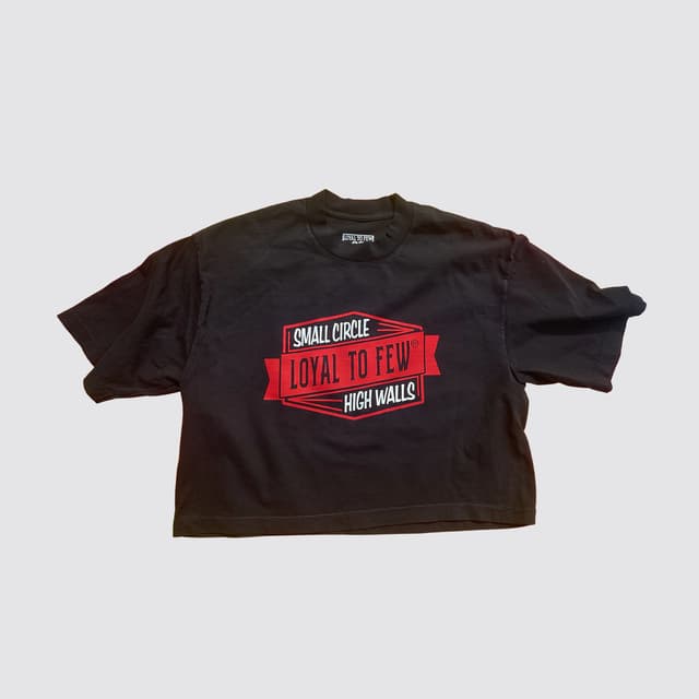 Cotton Oversized Crop with Small Circle (Black)