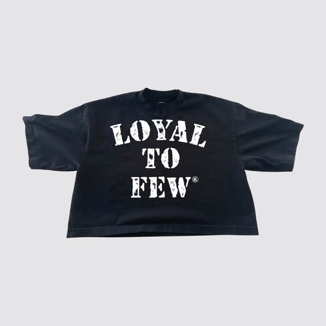 Cotton Oversized Crop with Stenciled (Black)