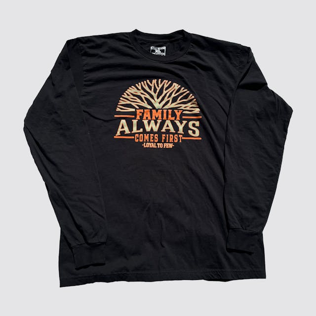 Cotton Long-Sleeve with Family First (Black)