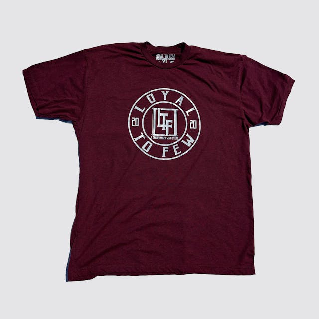 50/50 Tee with Stamp (Maroon)