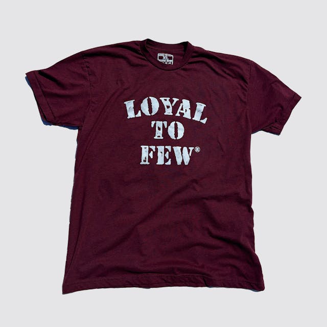50/50 Tee with Stenciled (Maroon)