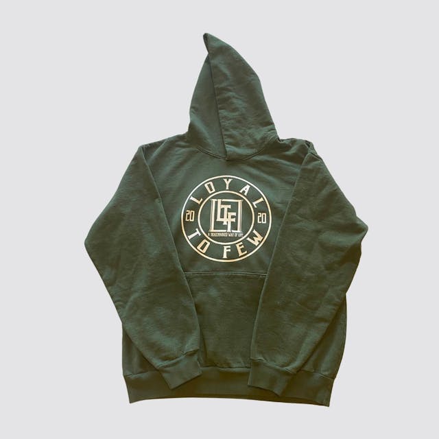 Cotton Hoodie with Stamp (Green)